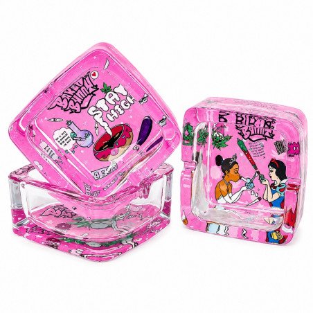 Baked Bunny Cenicero Vidrio Cuadrado Pink ASH 212