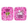 Baked Bunny Cenicero Vidrio Cuadrado Pink ASH 212