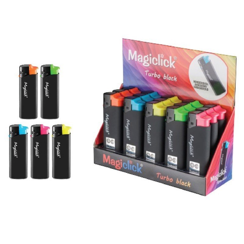 Encendedor Magiclick Turbo Black x 15
