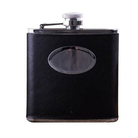 Petaca Net Inoxidable Negra 6oz