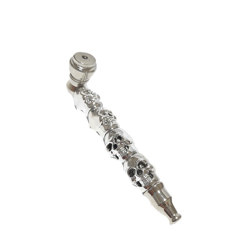 Pipa Metal Calavera Plateada PAG 052