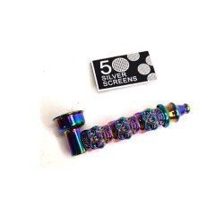 Pipa Vidrio Calavera Cromada DK 8182