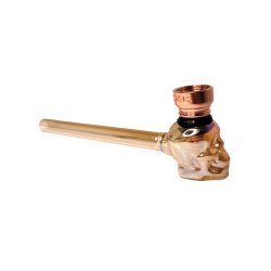 Pipa Vidrio Calavera Cromada DK 8441 E