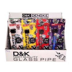 Pipa Vidrio Dibujo Calavera PVD 016