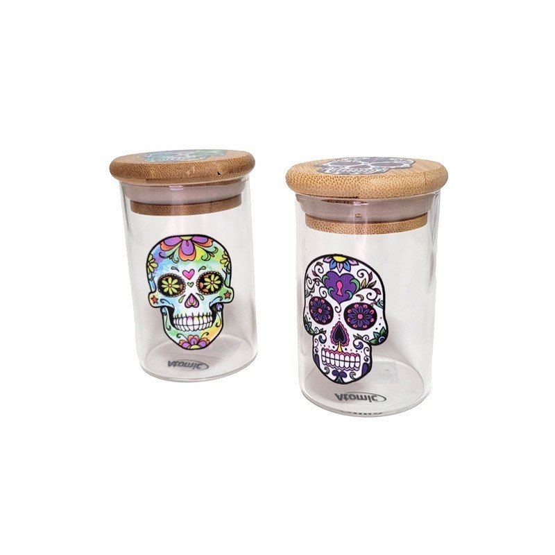 Frasco Vidrio Catrina Tapa de Bamboo 213014